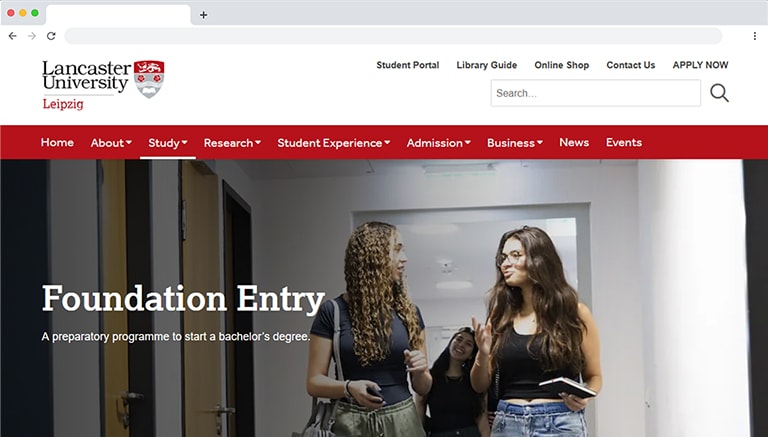 Lancaster University Leipzig Website Foundation Year page