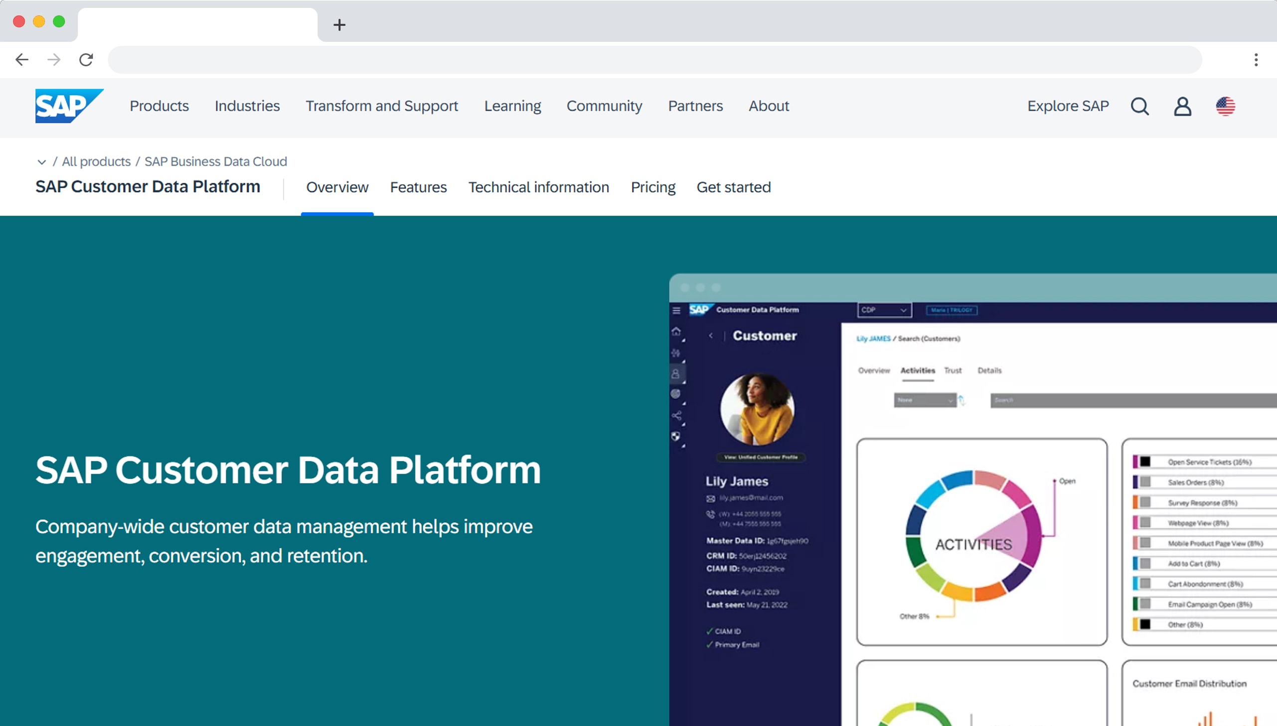 SAP Customer Data Cloud platform